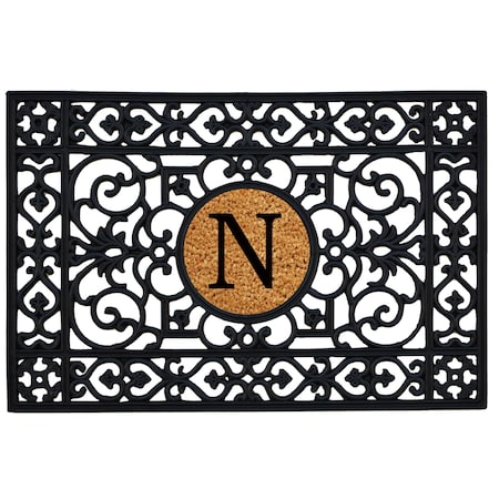 Calloway Mills Monogram Insert Door Mat, Black, Natural, 24 in W x 36 in L 160012436N